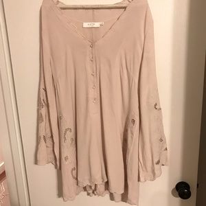 Astr cream long sleeve romper